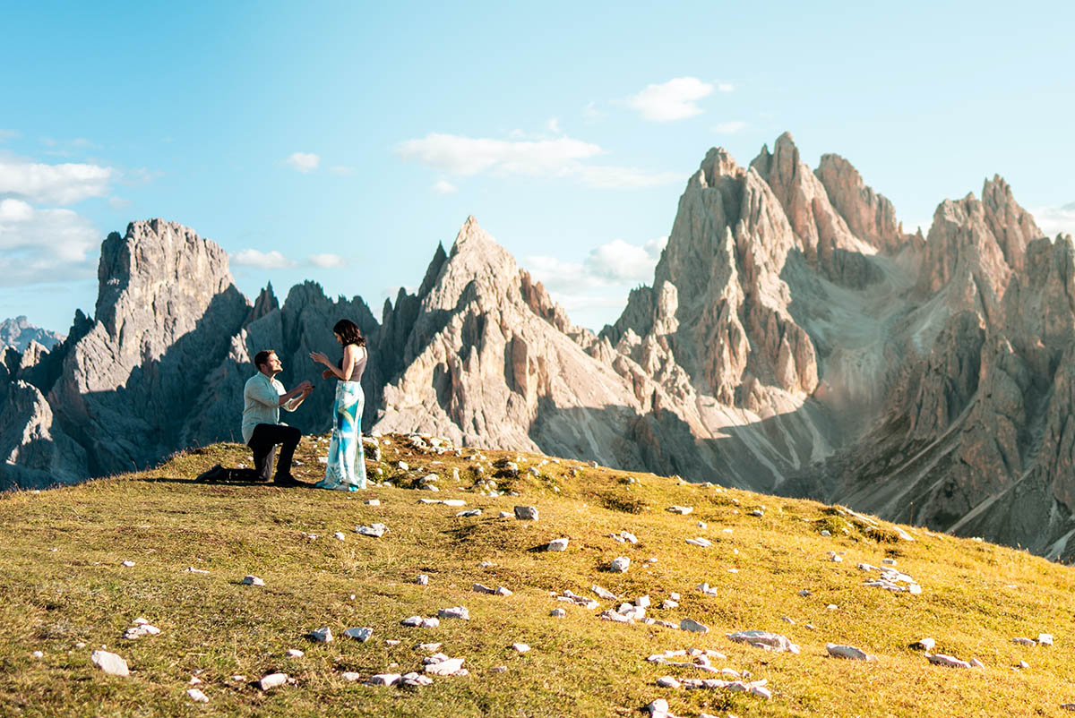 creative engagement ideas, proposal in the mountains